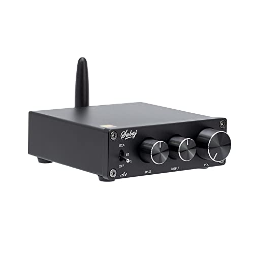 SABAJ A1 Bluetooth Verstärker mit 80 Watt *2, Bluetooth 5.0, MA 12070 Chip,  Klasse D 2.0 Kanäle und Tuning Treble/Bass Knob für Lautsprecher.