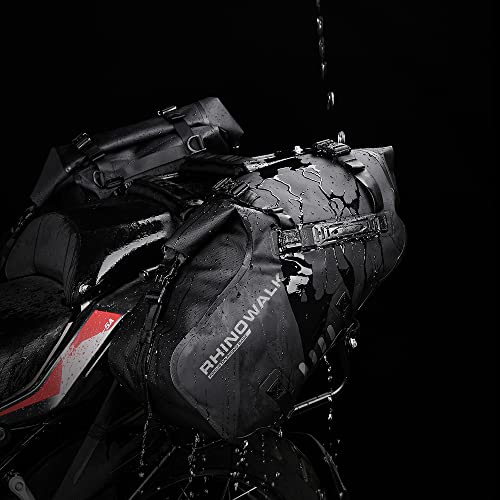 Rhinowalk Motorrad-Satteltaschen 28L (14L*2) wasserdicht  Anti-Vibrations-Motorseitentaschen Motorradtaschen für Adventure- und  Sport-Bike-Motorradträger